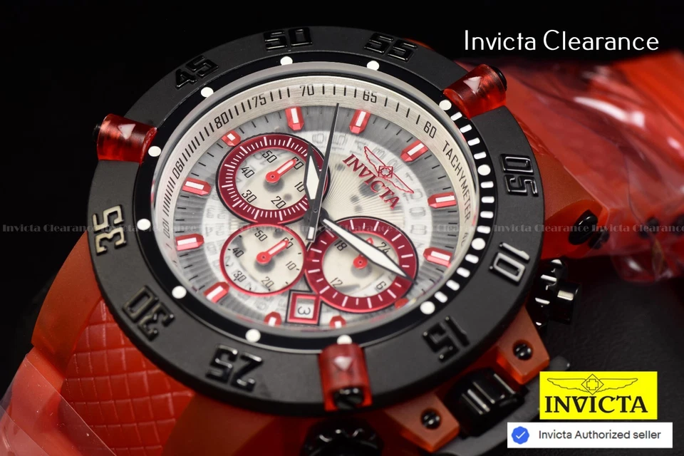 Invicta Мужская Subaqua Noma III анатомический 50 мм хронограф красный тон 200 М часы - Изображение 4 из 4