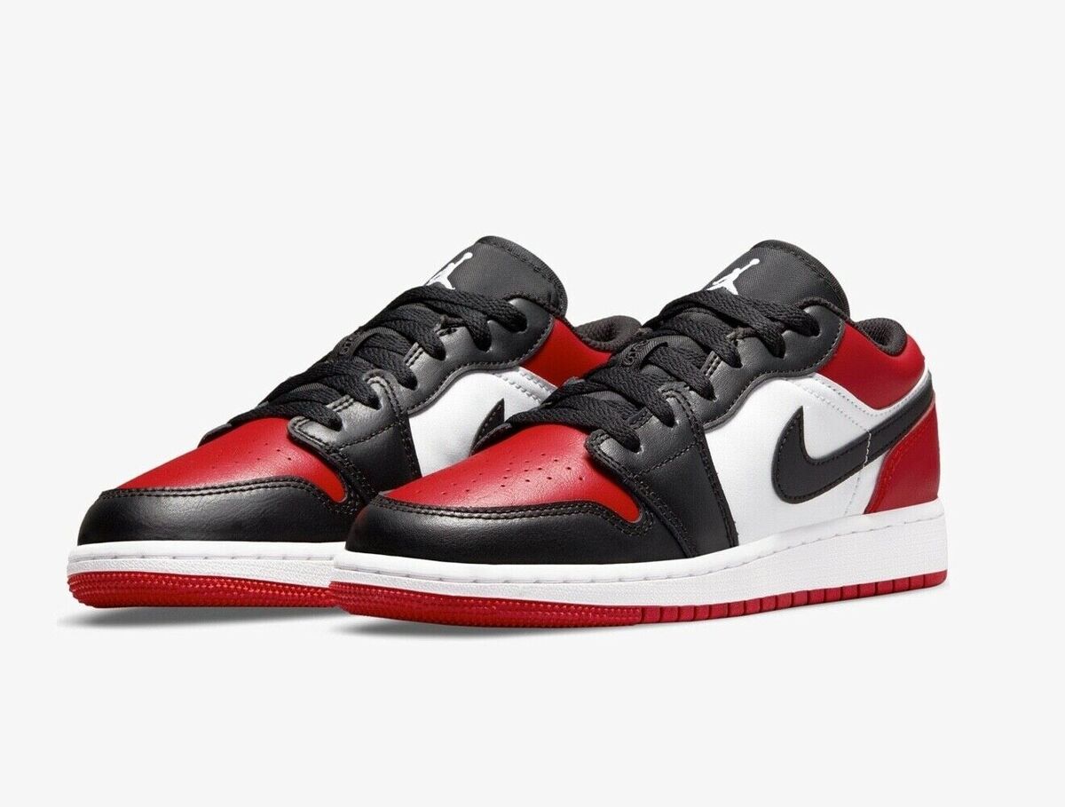 Nike Air Jordan 1 Low GS Gym Red White Black 553560-612 Nike Air Jordan 1 Low GS Gym Red White Black 553560-612