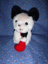 Russ Plush Dog Carrying Stocking Mistletoe 5 1/2" high Unused to Gently Used