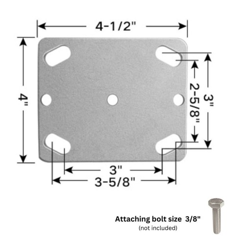 4" x 2" Polyurethane on Cast Iron (Red) - Swivel with Brake - Picture 4 of 5