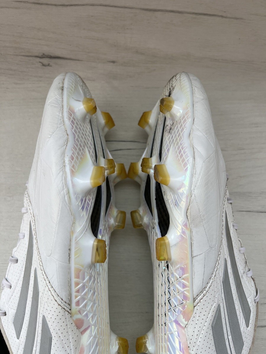 Adidas F50 Adizero IV FG Leather Mens Football Cleats White Silver