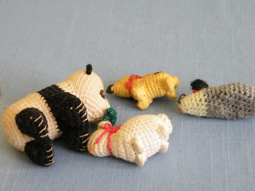Vintage japanische Amigurumi gehäkelte Miniatur Puppen ~ Menschen, Tiere - Bild 6 von 12