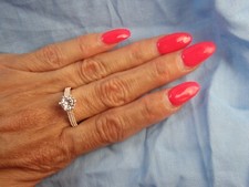 New Sterling Silver 925 1 1/4Ct Cubic Zirconia Solitaire Engagement Ring 9 1/2