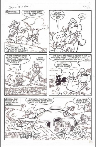 Archie Comics Sonic The Hedgehog No. 1 Pg. 22 Scott Shaw! Original Art RARE! - 第 1/1 張圖片
