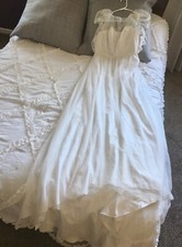 Galina wedding dress - flutter sleeve dot mesh sheath with lace trim