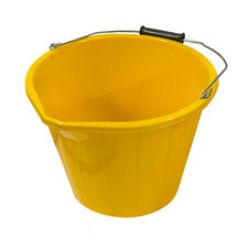 5x 14L Builders Buckets With Handle Strong Plastic 3 Gallon Water Feed Storage