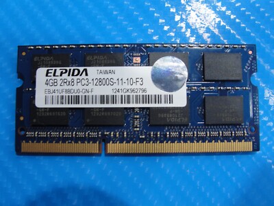 MacBook A1278 Elpida 4GB 2Rx8 PC3-12800S Memory RAM SO-DIMM EBJ41UF8BDU0-GN-F