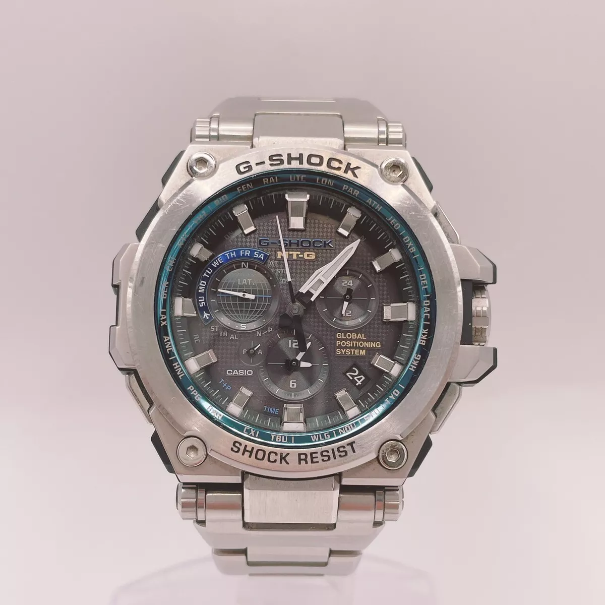 Near Mint Casio G-Shock MT-G MTG-G1000D-1A2JF GPS Solar Radio Black Blue