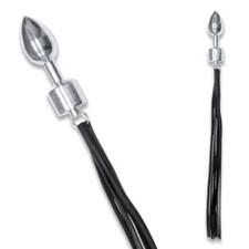 BDSM echt Leder Peitsche mit Analplug Griff Bondage Klatsche