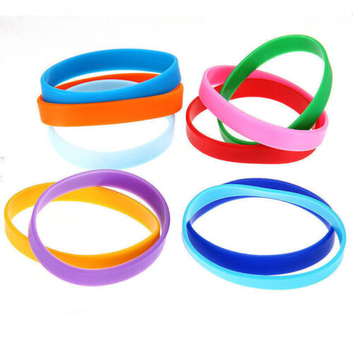 50/100 piezas pulseras de goma de silicona para adultos pulsera en blanco pulsera multicolor - Imagen 5 de 22