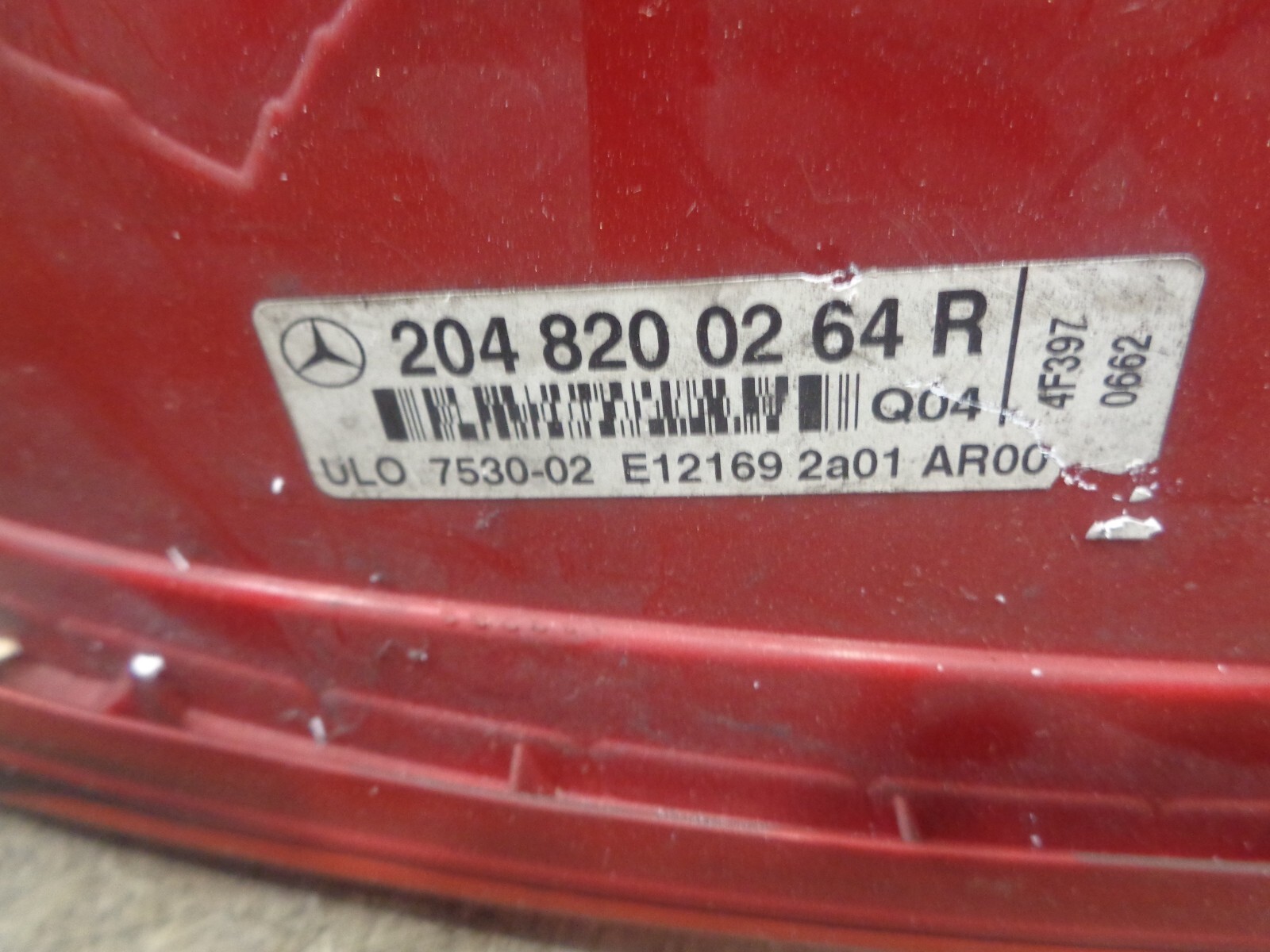 2006 MERCEDES C CLASS W204 DRIVER SIDE REAR LIGHT 2048200264 eBay