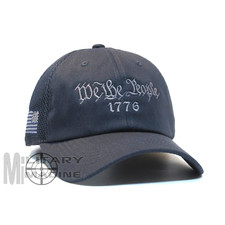 We The People 1776 American Flag 2A Hat Navy Micro Mesh Tactical Cap