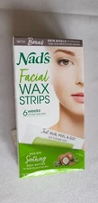 Nad's Soothing Hair Removal Facial Wax Strips Hypoallergenic Fragrance Free