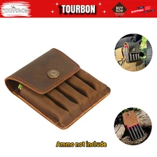 TOURBON Leather Rifle Cartridges Case Ammo Pouch for 30-06 Bullets Belt Holder