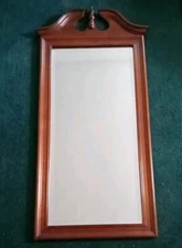 Vintage Mid-Century Maple Wood Pediment Wall Mirror TALL!  UNUSUAL,. da