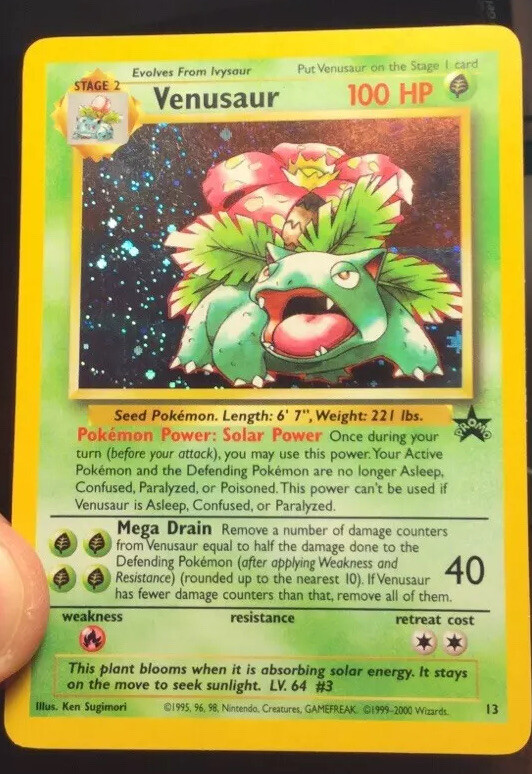 1999-2000 VENUSAUR #13 ~ Black Star Promo ~ Rare Vintage Holo WOTC