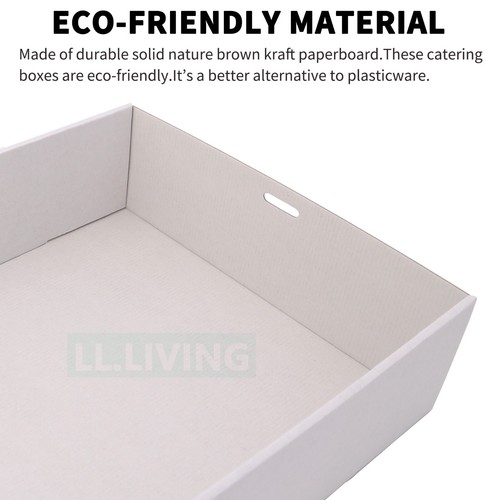 Catering Grazing Boxes Tray w/Windows Disposable Takeaway Paper Cake Boxes White - Picture 3 of 11