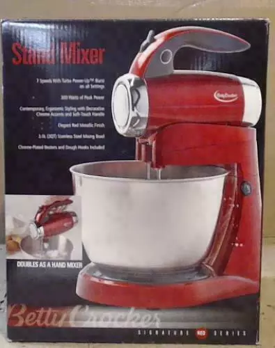 Betty Crocker 7-Speed Hand Mixer with Stand White