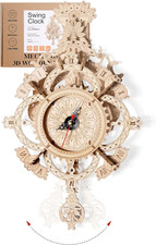 3D Puzzles for Adults Wooden Clock kit DIY Build Mechanical Wall Clock Hanging P