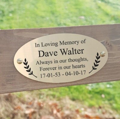 Personalisiertes Gedenkbankschild, Grabmarker, Gartenschild, Erinnerung