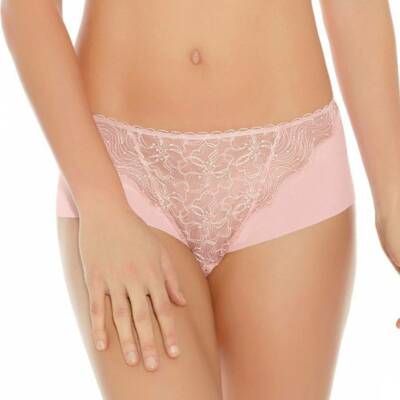 Wacoal Cherish kurzer Slip M 12 14 rosa Blütenblatt rosa Spitze ohne VPL Schlüpfer 113006