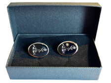 ROYAL SIGNALS REGT JIMMY CREST ENGRAVED CUFF LINKS, GOLD OR SILVER, NEW & BOXED