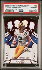 2020 PANINI CHRONICLES DRAFT CROWN ROYALE RED JUSTIN JEFFERSON #35 RC PSA 10