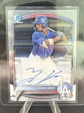 2025 Bowman Zyhir Hope Chrome Prospect Auto RC #CPA-ZH Dodgers 1st Bowman Auto!