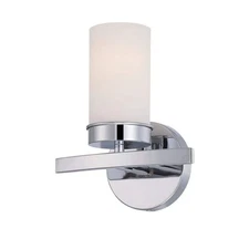 World Imports Kandinsky Collection Chrome Sconce with Opal Glass Shade