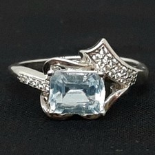 World Class 1.90ctw Swiss Topaz & White Sapphire 925 Sterling Silver Ring Sz 7.5