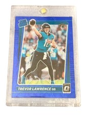 Trevor Lawrence 2021 Panini Prizm Optic Blue Rookie Card #201. rookie card picture