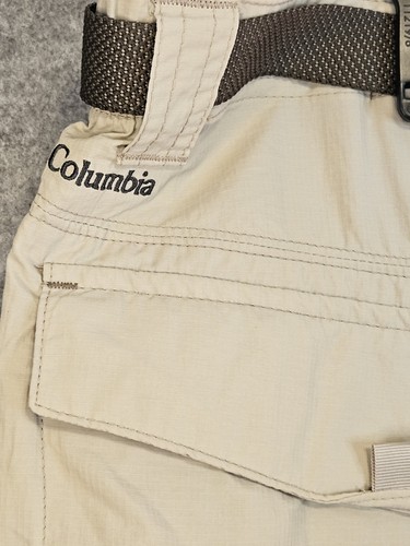 Columbia Omni-Shade Mens 38x30 Convertible Pants Khaki Cargo Hiking Belted - Picture 11 of 16