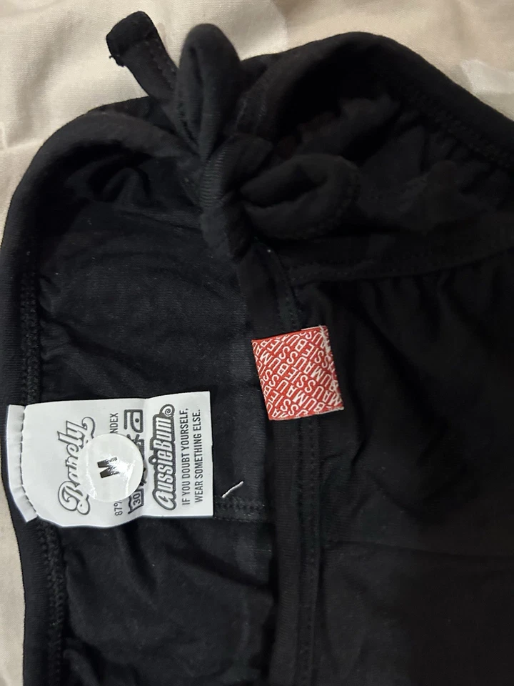 Aussiebum Side Tie Briefs Medium Black Underwear Brand New — 第 2/3 张图片