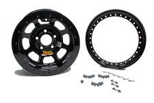 Aero Race Wheels - 53-series - 15x8 - 2in Bs - 5x4.75 - Beadlock - Steel - Black