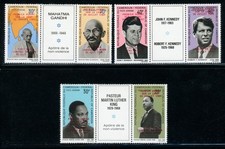 Cameroun MNH ESPACE : billet d'après Scott #C116 PAIRES Gandhi JFK RFK MLK CV$325+