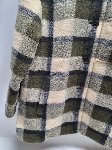 Madewell Belrose Women's L Oversize Shirt Jacket Maran Plaid Loden Green Black - Picture 3 of 13