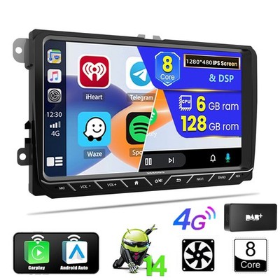 6+128G Autoradio Carplay Android 14 GPS DAB+ Für VW Jetta Golf Passat DS RCD360