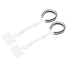 2PCS Phone Wrist Strap, Nylon Rope Phone Keychain with Tether Tab, White