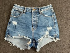 Free People WE THE FREE Cut Off Denim Shorts Size 26 Distressed Button Fly