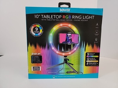 Bower 10'' RGB Ring Light 9 Different Colors Selfie Content Creation 