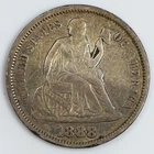 1888 Liberty Seated Dime VF/XF Silver 10c