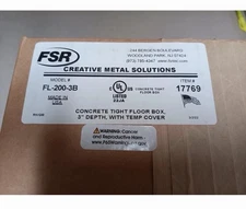 FSR FL-200-3B Concrete Tight Floor Box, 3" Depth with Temp Cover