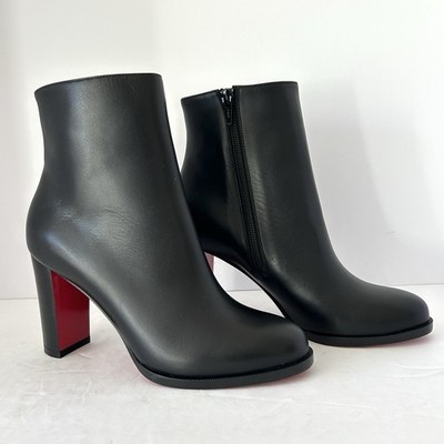 Christian Louboutin Adox 85 Leather Ankle Boot Block Heel NWOT Size EU 36 US 6