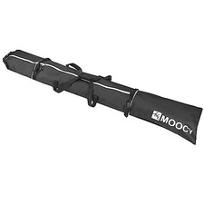 MOOCY Ski Bag for Air Travel, Unpadded Snow Bag Fits Skis Black with White Trim