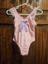 Vtg Swim N' Pretty Bathing Suit 1 Piece Size 4t Ballerina Gemstones Ruffles