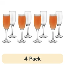 Mainstay Glass Champagne Flute, 6oz *(4 Pack)