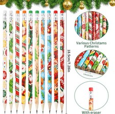 Kids Christmas Pencils 50Pcs Holiday Eraser Pencils Party Favor Stationery