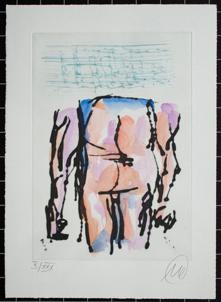 Markus Lüpertz Kunst Regeln geben Neoexpressionismus aquar Radierung 2005 18/30 - Bild 2 von 4