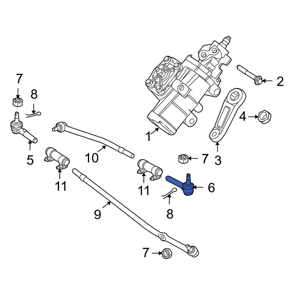 For Ford E-450 Super Duty 08-24 Ford 8C2Z3A130D Left Inner Steering Tie Rod End Foto 4 de 4