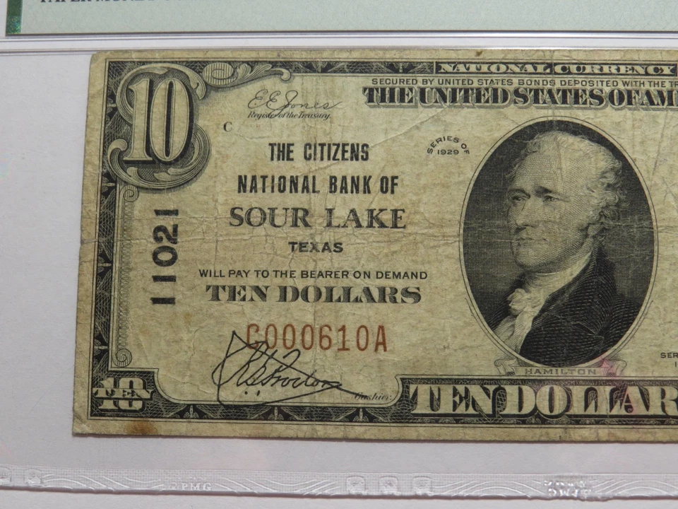 $10 1929 Sour Lake Texas TX National Currency Bank Note Bill Ch. #11021 F15 PMG - Image 4 of 4
